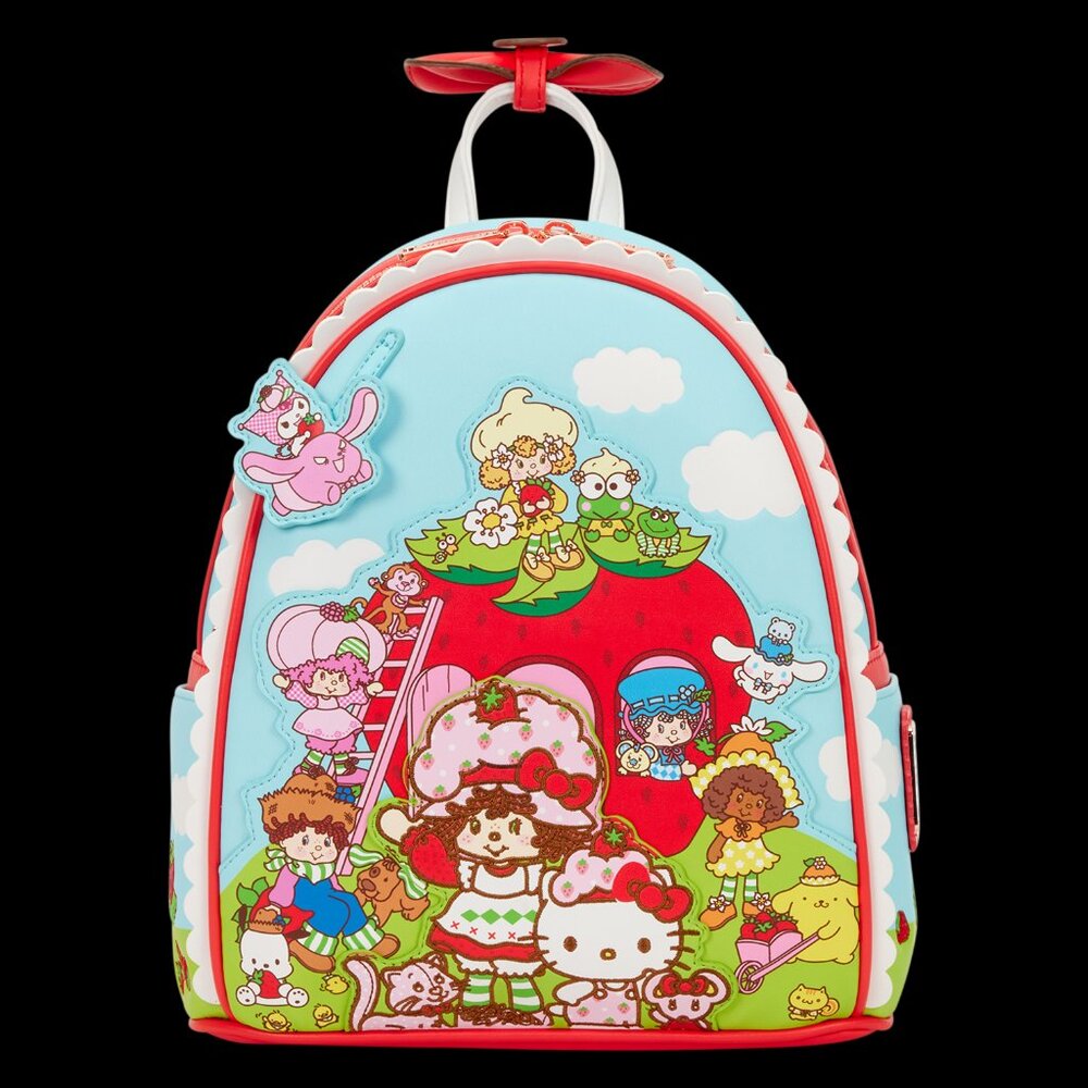 Loungefly Red Blue Pink Strawberry Shortcake Character Mini Backpack